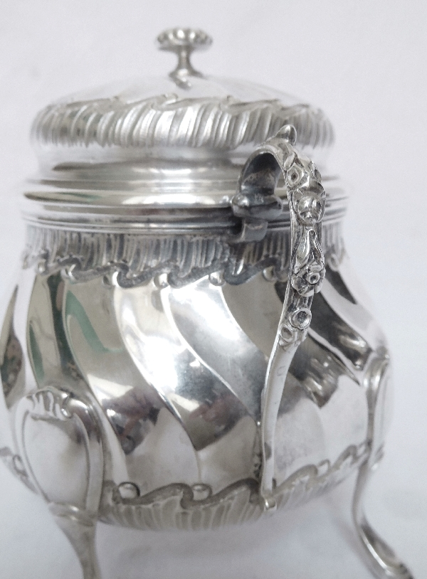 Sterling silver sugar pot, Louis XV style, silversmith Puiforcat