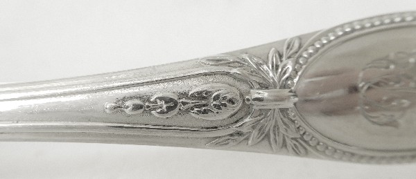 Antique French sterling silver sugar tongs, Louis XVI style, Emile Puiforcat