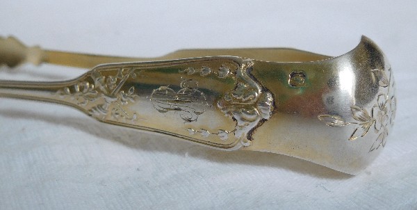 Pince à sucre en vermeil (argent massif) de style Louis XVI, poinçon Minerve