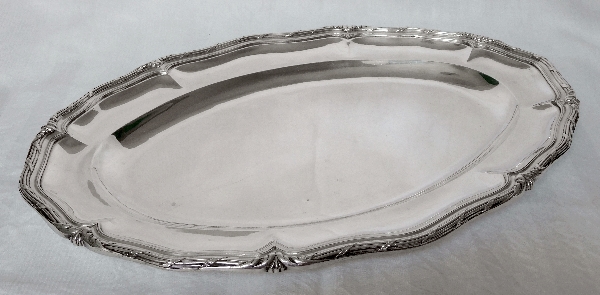 Odiot : antique French sterling silver dish, transition style 1276g