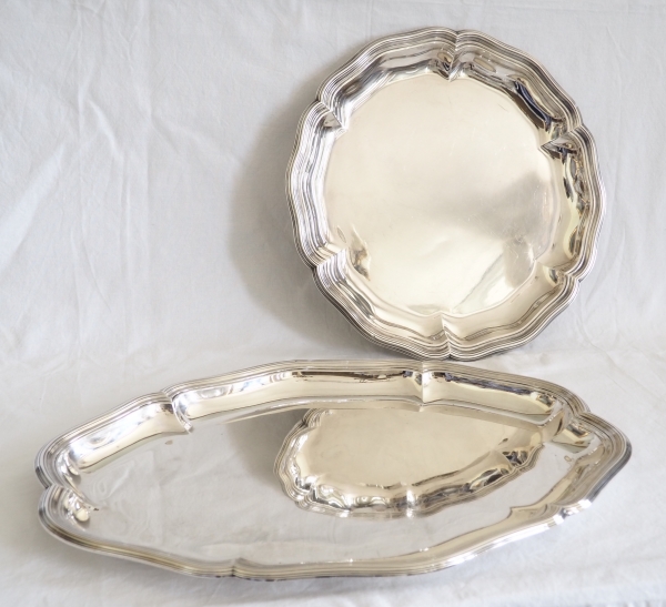 Puiforcat : Louis XV style sterling silver oval dish or tray