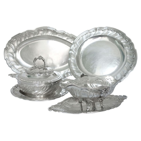 Lapar - set of 4 sterling silver Rococo dishes, no monogram