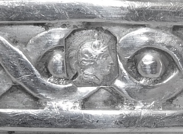 Louis XVI style sterling silver napkin ring, JB monogram