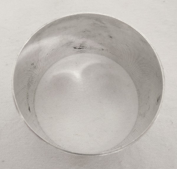 Antique French sterling silver napkin ring, Louis XVI style, FG monogram 