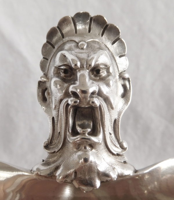 Saucière de style Régence en argent massif, armes de la famille Lannes de Montebello