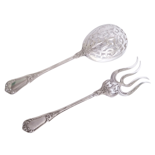 Sterling silver Louis XV style dessert serving set, silversmith Henri Chenailler