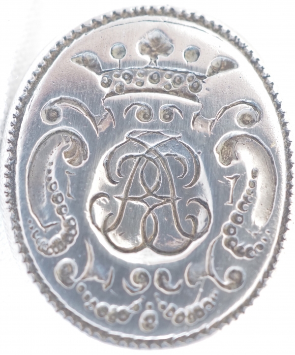 Late 18th century sterling silver seal, crown of Marquis, BP monogram