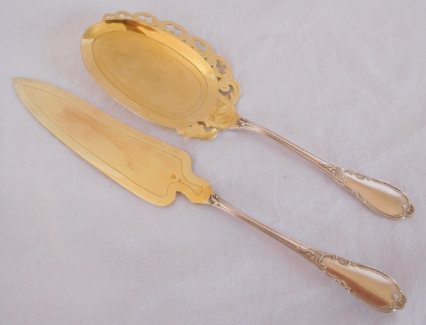 Louis XV style sterling silver & vermeil icecream set for 18 guests