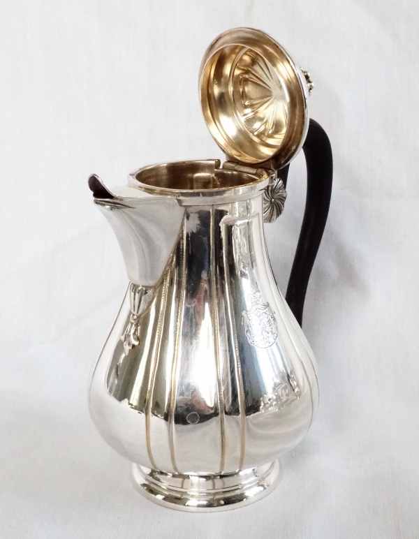 Regency style sterling silver tea & coffee set, coat of arms of a Duke - silversmith Tirbour