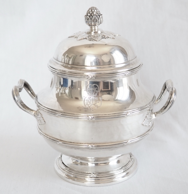 Puiforcat : Louis XVI style sterling silver coffee and tea set