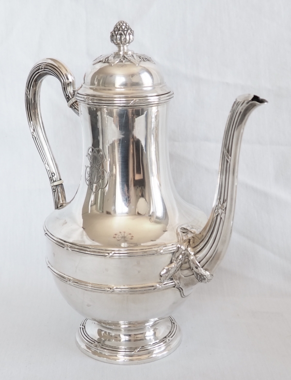 Puiforcat : Louis XVI style sterling silver coffee and tea set