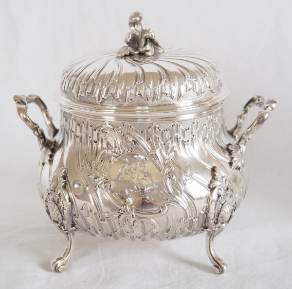 Service à thé et café de style Louis XV Rocaille en argent massif par Edmond Tetard, poinçon Minerve