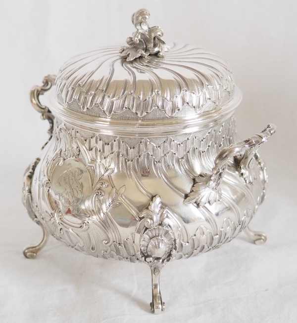 Service à thé et café de style Louis XV Rocaille en argent massif par Edmond Tetard, poinçon Minerve