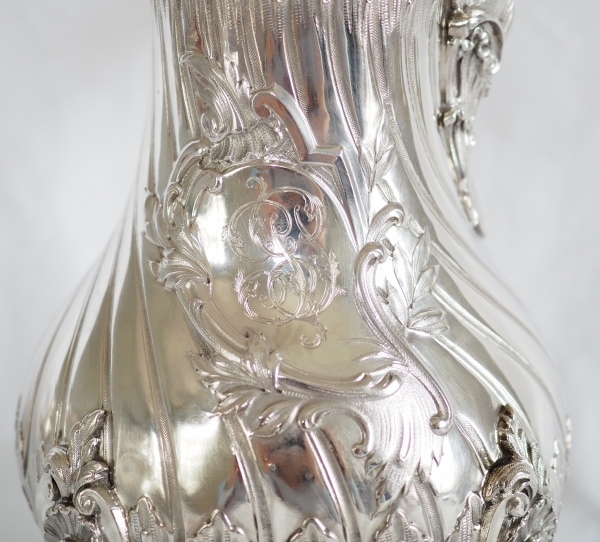 Service à thé et café de style Louis XV Rocaille en argent massif par Edmond Tetard, poinçon Minerve