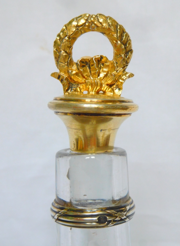 Service à liqueur à couronne de comte en cristal de Baccarat et vermeil, poinçon Minerve - fin XIXe siècle