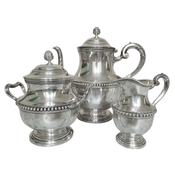 Sterling silver tea set, Louis XVI style, silversmith Puiforcat