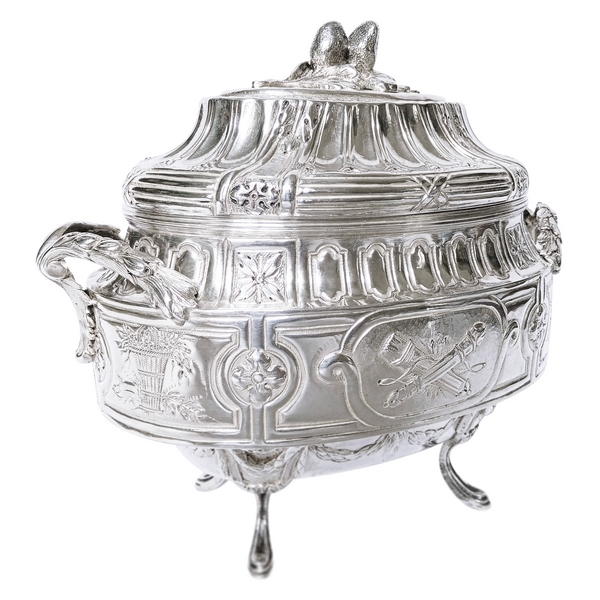 Louis XVI style sterling silver sugar pot / candy box - Hanau