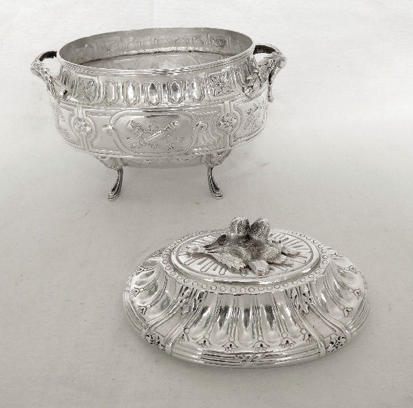 Louis XVI style sterling silver sugar pot / candy box - Hanau