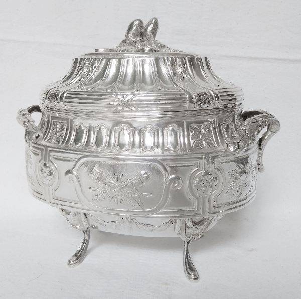 Louis XVI style sterling silver sugar pot / candy box - Hanau