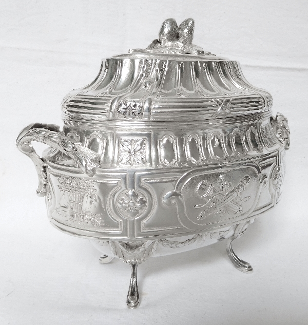 Louis XVI style sterling silver sugar pot / candy box - Hanau