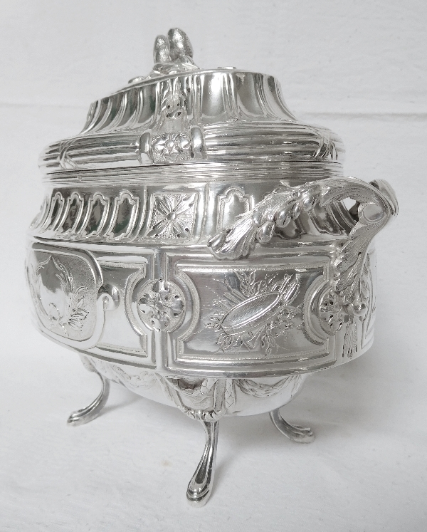 Louis XVI style sterling silver sugar pot / candy box - Hanau