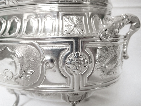 Louis XVI style sterling silver sugar pot / candy box - Hanau