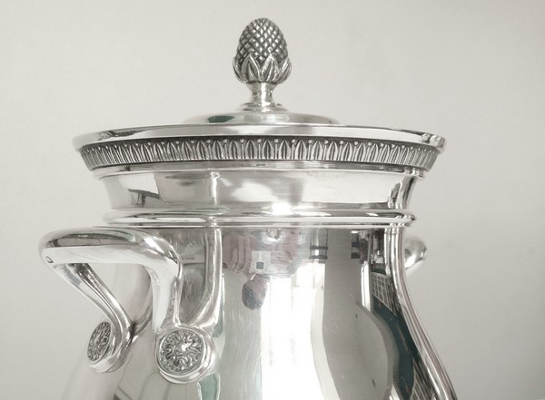 Cardeilhac : French sterling silver sugar pot, Empire style, Christofle Malmaison pattern