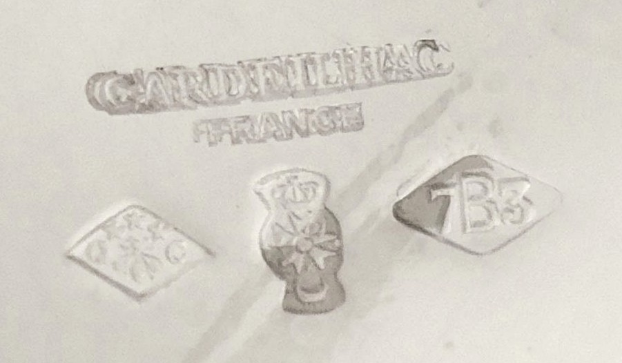 Sucrier en argent massif par Cardeilhac, modèle Malmaison de Christofle, poinçon Minerve