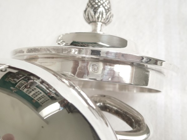 Cardeilhac : French sterling silver sugar pot, Empire style, Christofle Malmaison pattern