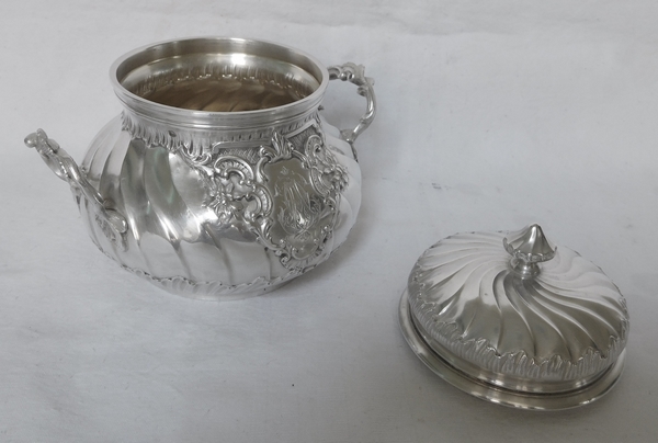 Sterling silver and vermeil Louis XV Rococo sugar pot, late 19th century