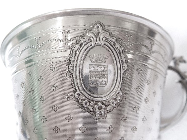 Antique French sterling silver and vermeil chocolate cup, late 19th century