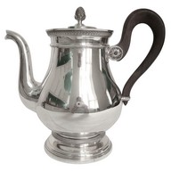 Cardeilhac : French sterling silver teapot, Empire style, Christofle Malmaison pattern