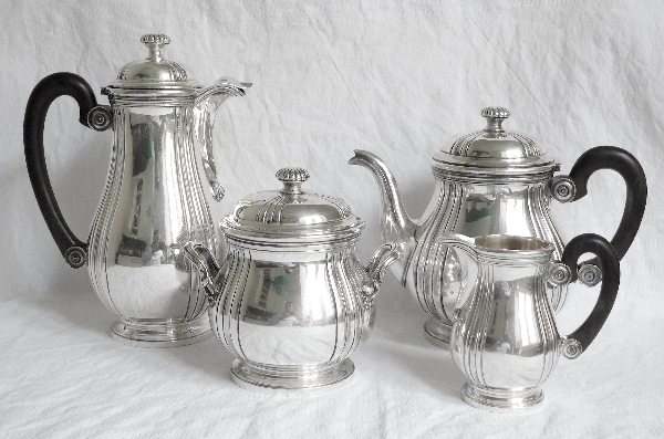 Sterling silver tea pot, Regency style, silversmith Henin & Cie