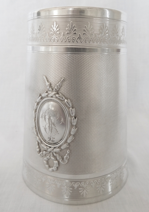 Puiforcat : large sterling silver and vermeil goblet / tumbler - 143g