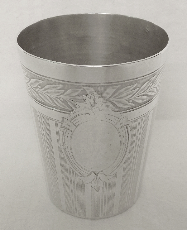 Sterling silver tumbler / goblet, Louis XVI style