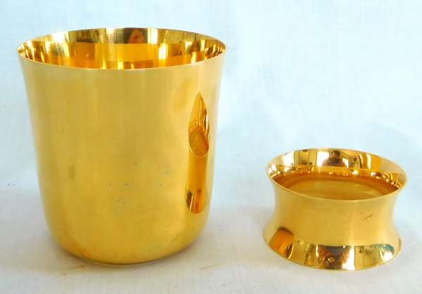 Vermeil tumbler / goblet - sterling silver - silversmith Cardeilhac / Christofle