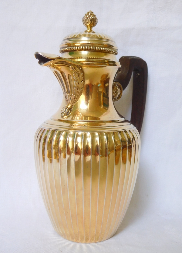 Louis XVI style vermeil coffee pot, silversmith Boin Taburet