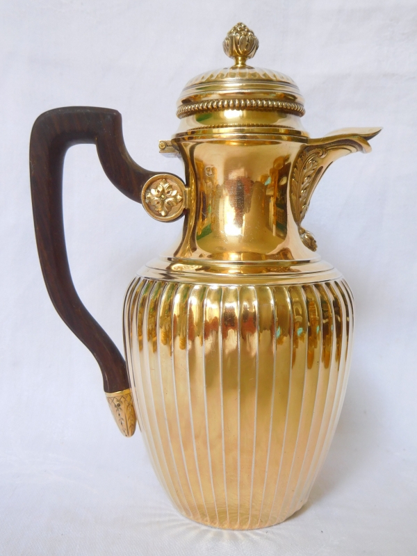 Louis XVI style vermeil coffee pot, silversmith Boin Taburet