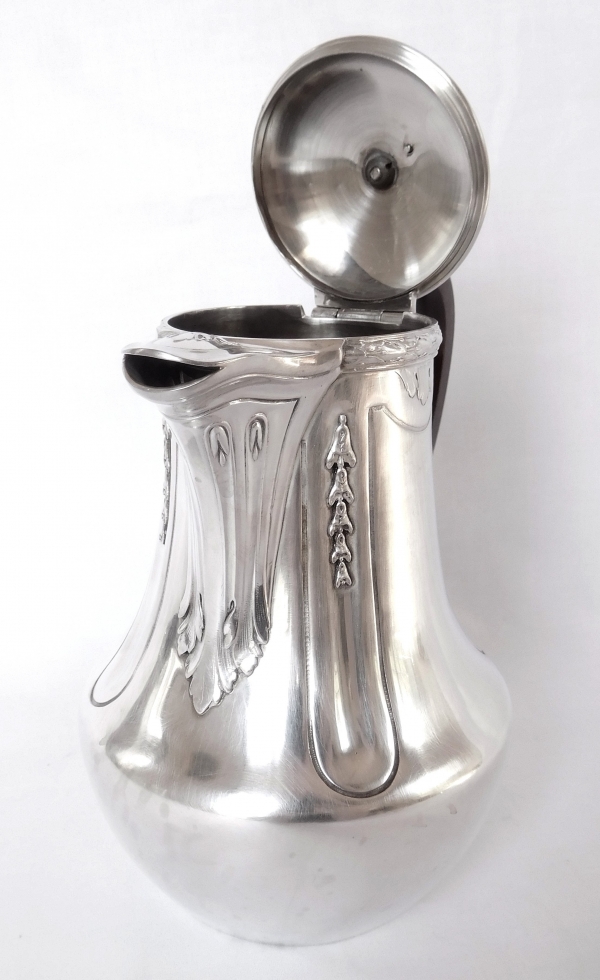 Puiforcat : verseuse / cafetière de style Louis XVI en argent massif, poinçon Minerve