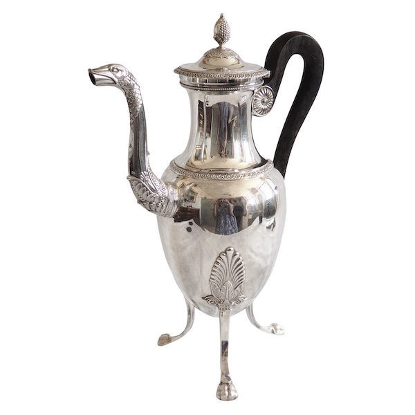 Large Empire style sterling silver coffee pot circa 1820