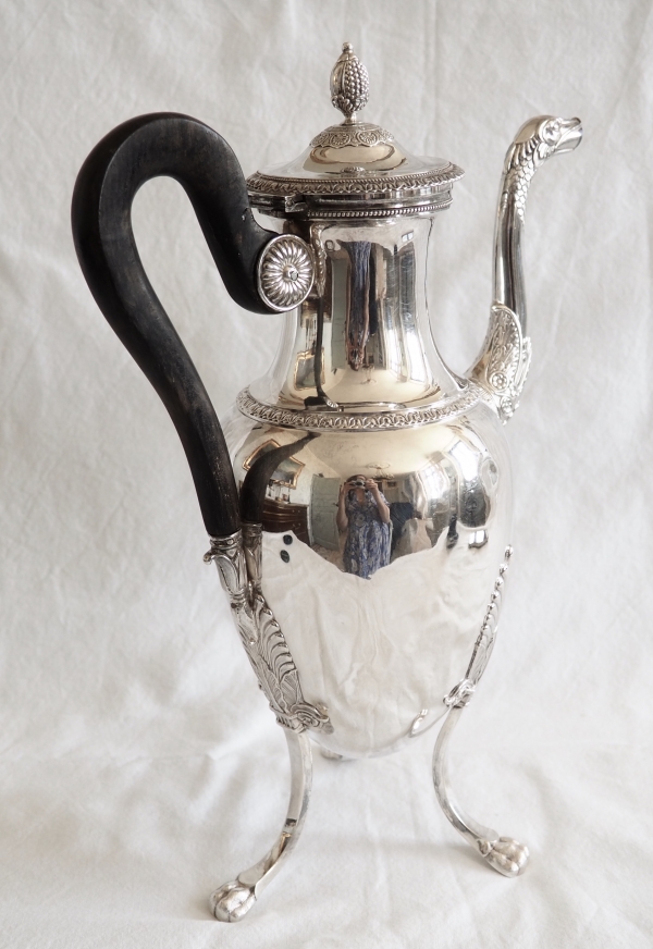 Large Empire style sterling silver coffee pot circa 1820