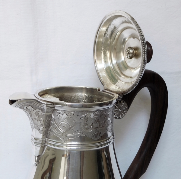 Sterling silver coffee pot, Regency style, silversmith Puiforcat