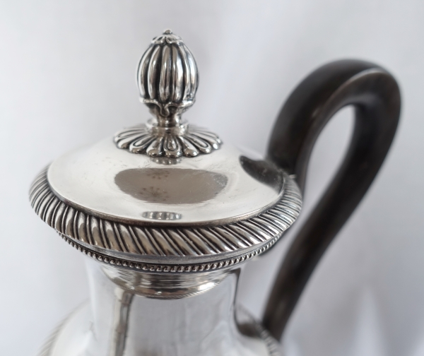 Large Empire style sterling silver coffee pot circa 1830 - 836g