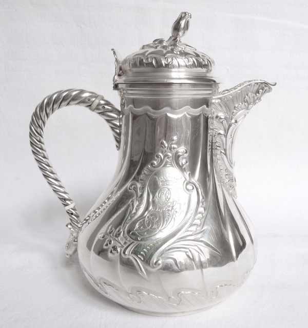 Sterling silver LXV Rococo style coffee pot