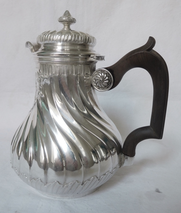 Sterling silver and vermeil Louis XV Rococo tea pot, late 19th century