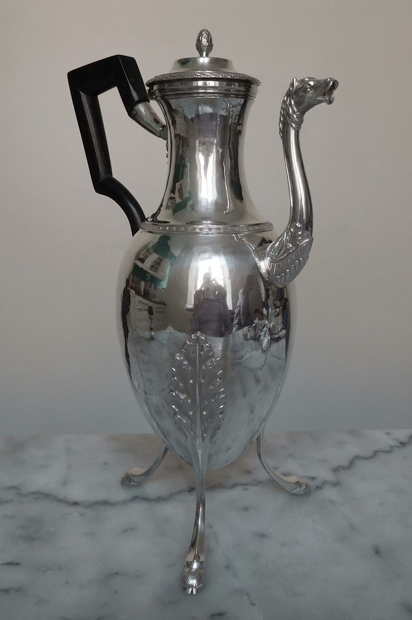 Late 18th century, French antique Sterling silver coffee pot