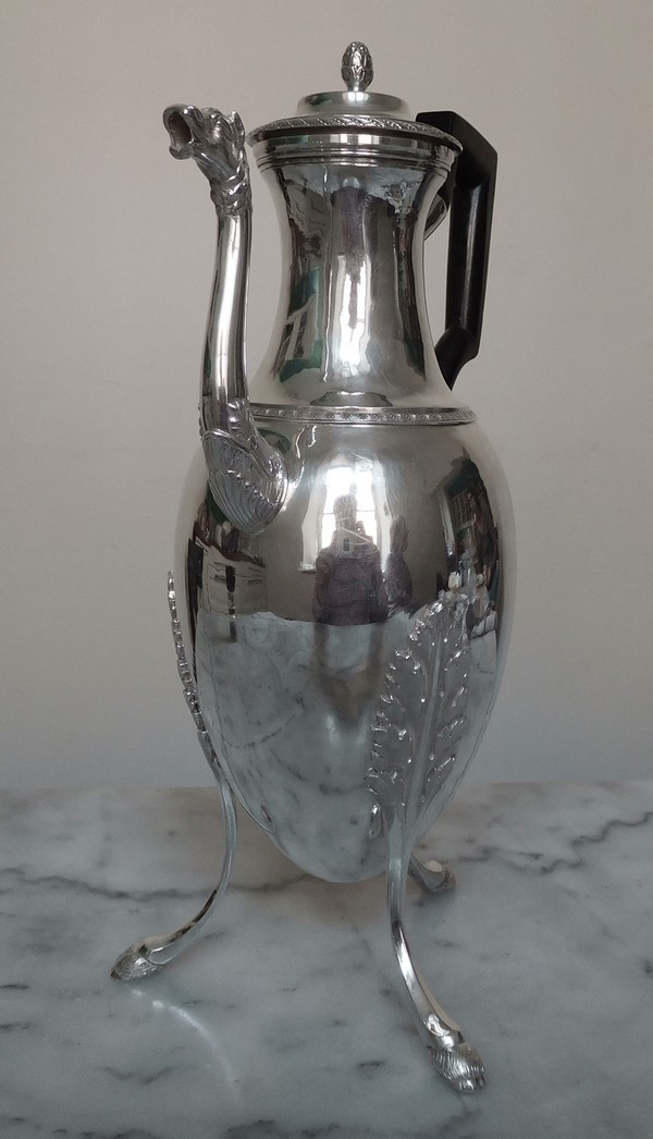 Late 18th century, French antique Sterling silver coffee pot