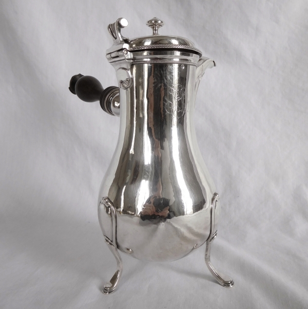 Louis XVI sterling silver coffee pot, 18th century, 1789