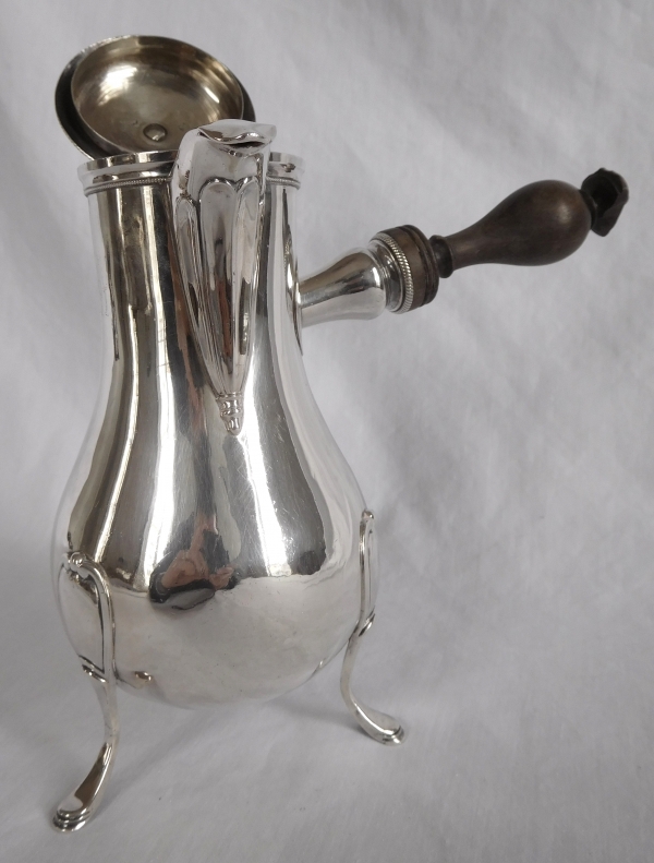 Louis XVI sterling silver coffee pot, 18th century, 1789