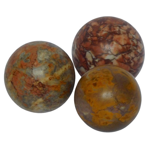 Grand Tour souvenir : 3 decorative marble balls, 19th century